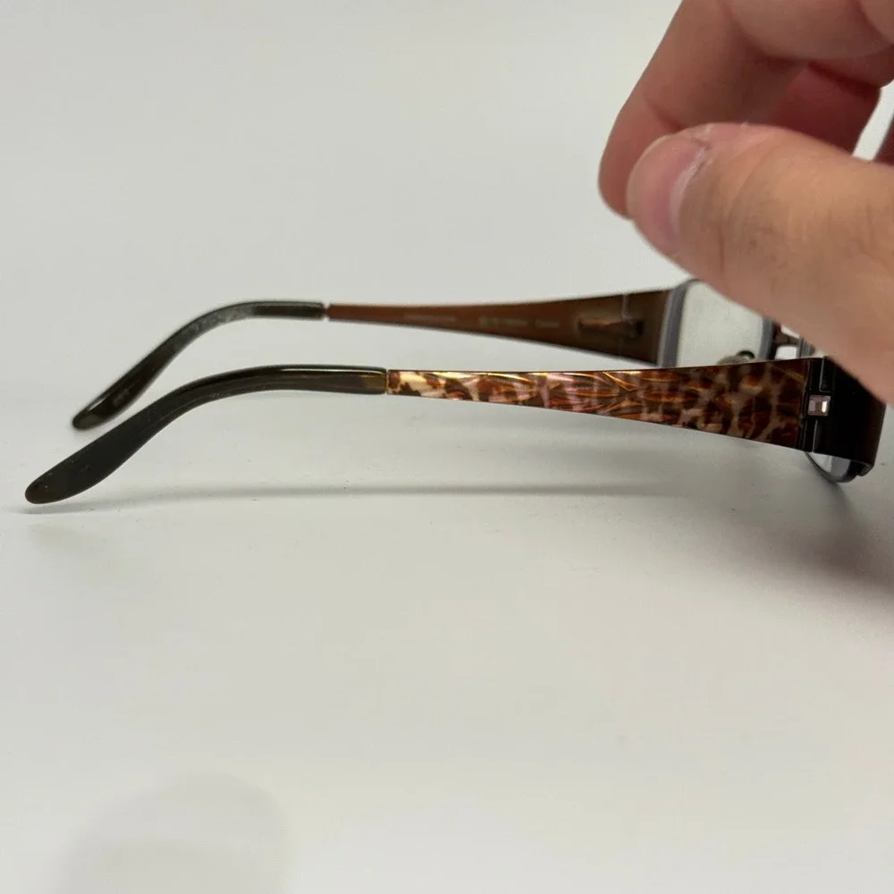 Carmen Marc Valvo Delilah Eyeglasses Cocoa Brown Animal Print 50-15-130mm Frames